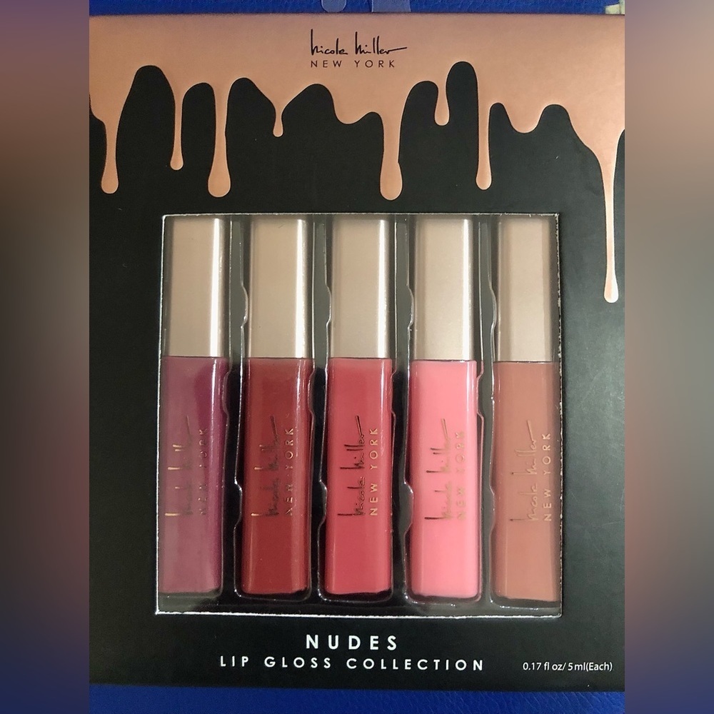 Nicole Miller New York 5piece‎ nudes lip gloss collection new